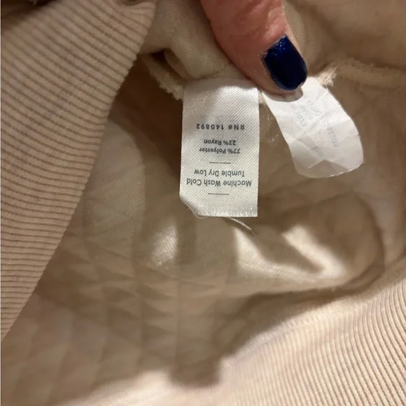 Marine Layer Off-White Ribbed Collar Top - Picture 3 of 4